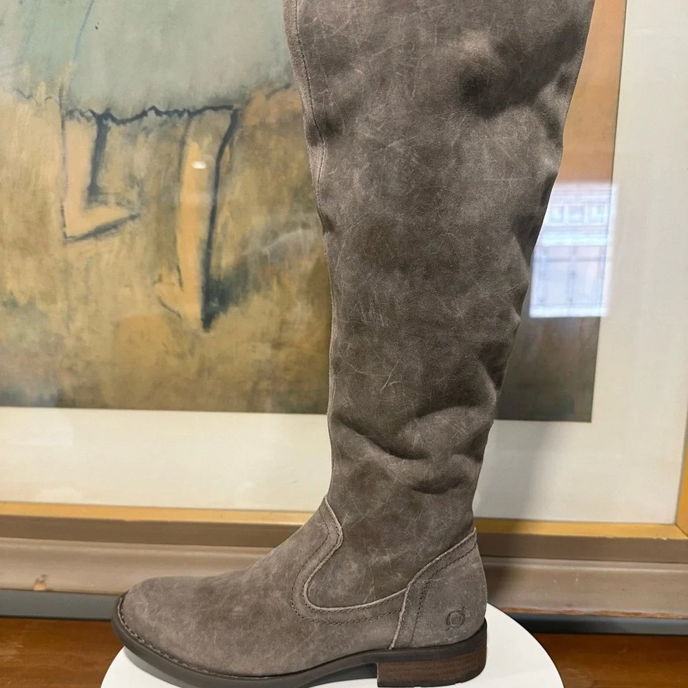 🌸BORN🌸 Britton Tall Over the Knee Boot Taupe Distressed Size: 6M